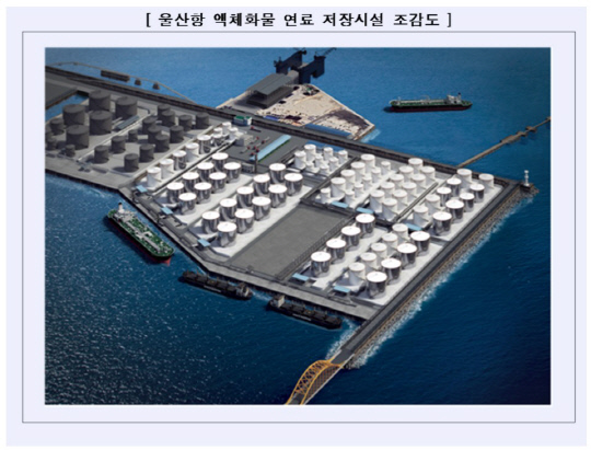 울산항 액체화물 연료 저장시설 조감도. [산업은행 제공]